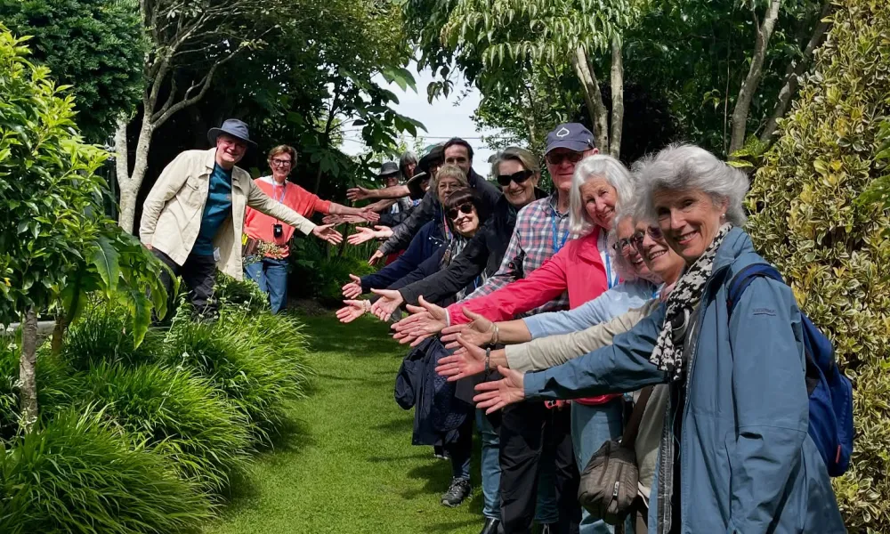 Happy group with Nuala and Conall during an Ardán Garden visit